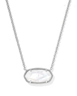 Kendra Scott Elisa Statement Short Pendant Necklace - Ivory Mother of Pearl - Silver