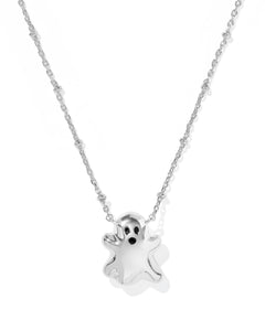Kendra Scott Ghost Silver Short Pendant Necklace in White Mother of Pearl