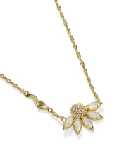 Load image into Gallery viewer, Kendra Scott Anya Flower Gold Short Pendant Necklace in Ivory Mix