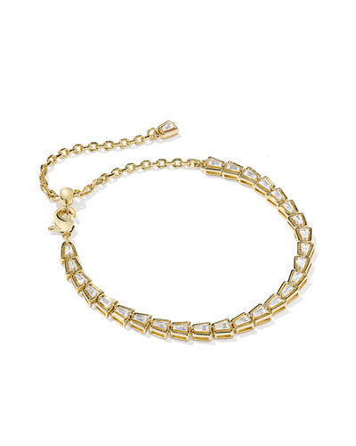 Kendra Scott Bella Gold Tennis Bracelet in White Crystal