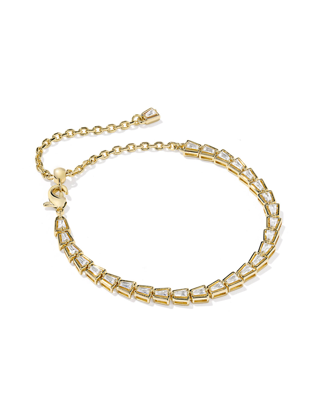 Kendra Scott Bella Gold Tennis Bracelet in White Crystal