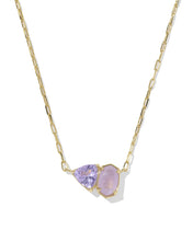 Load image into Gallery viewer, Kendra Scott Tatum Gold Short Pendant Necklace in Purple Mix