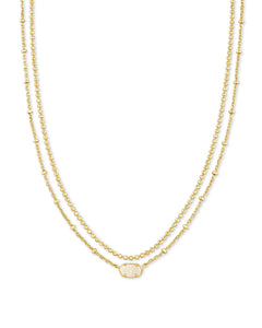 Kendra Scott Emilie Gold Multi Strand Necklace in Iridescent Drusy