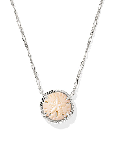 Kendra Scott Sand Dollar Silver Short Pendant Necklace in Natural Mother of Pearl