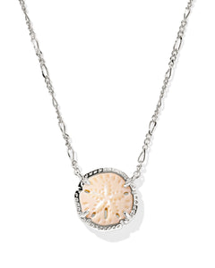 Kendra Scott Sand Dollar Silver Short Pendant Necklace in Natural Mother of Pearl
