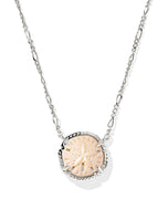 Kendra Scott Sand Dollar Silver Short Pendant Necklace in Natural Mother of Pearl