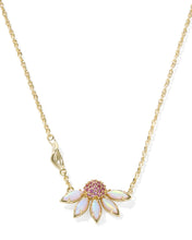 Load image into Gallery viewer, Kendra Scott Anya Flower Gold Short Pendant Necklace in Light Pink Mix