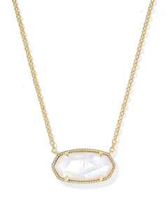 Kendra Scott Elisa Statement Short Pendant Necklace - Ivory Mother of Pearl - Gold