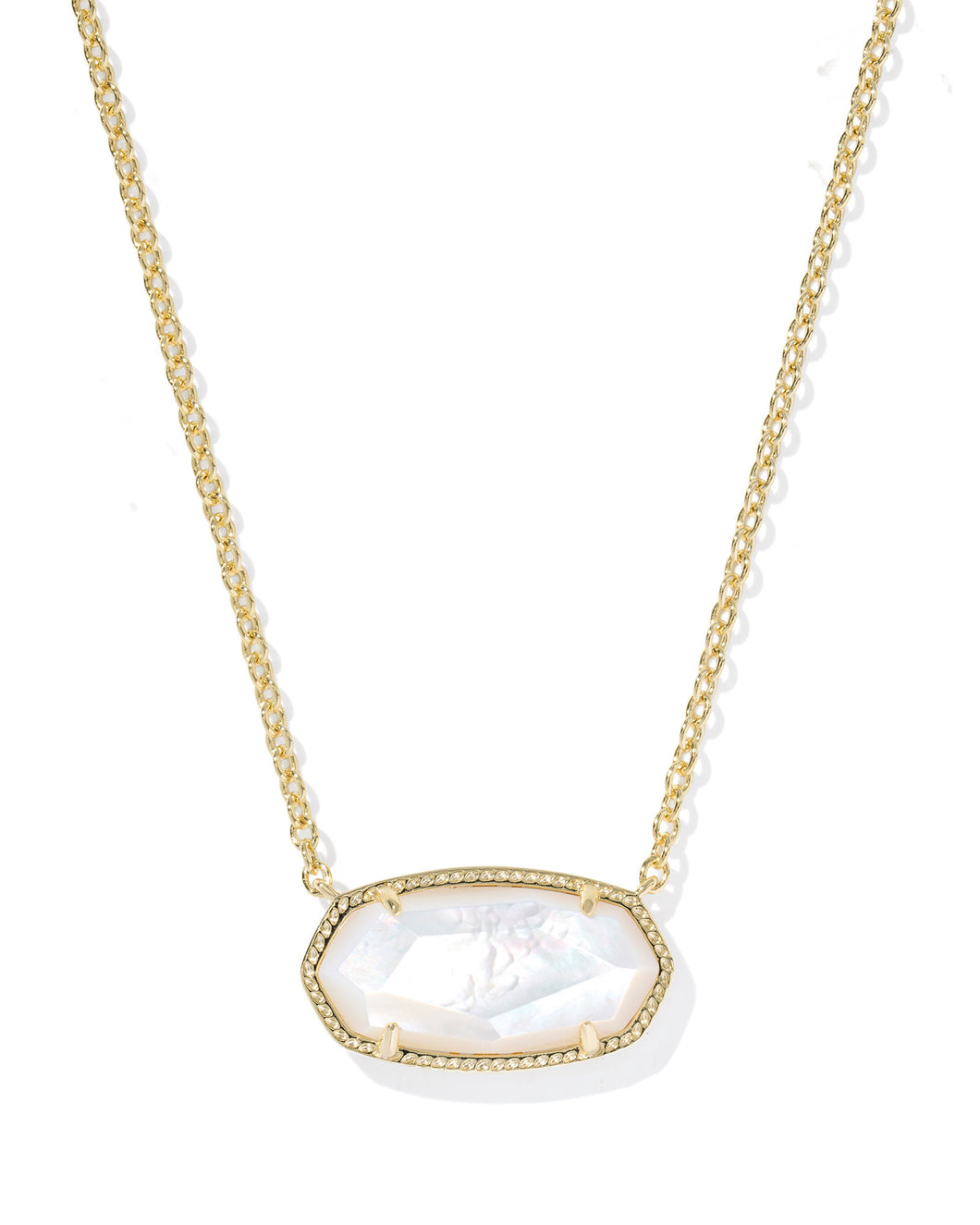 Kendra Scott Elisa Statement Short Pendant Necklace - Ivory Mother of Pearl - Gold
