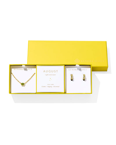 Kendra Scott Cailin Birthstone Gift Set in Light Green Crystal