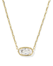 Load image into Gallery viewer, Kendra Scott Elisa Luxe Gold Short Pendant Necklace in White Crystal