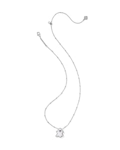 Kendra Scott Ghost Silver Short Pendant Necklace in White Mother of Pearl