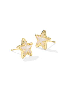 Kendra Scott Cassidy Gold Stud Earrings in Ivory Mother of Pearl