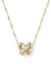Load image into Gallery viewer, Kendra Scott Haley Gold Bow Short Pendant Necklace in Ivory Mother of Pearl