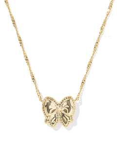 Kendra Scott Haley Gold Bow Short Pendant Necklace in Ivory Mother of Pearl