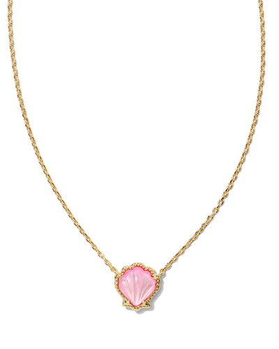 Kendra Scott Brynne Gold Shell Pendant Necklace in Blush Ivory Mother of Pearl
