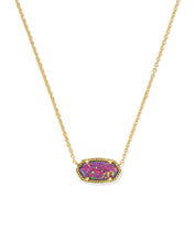 Load image into Gallery viewer, Kendra Scott Elisa Gold Pendant Necklace in Dark Lavender Kyocera Opal