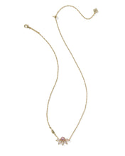 Load image into Gallery viewer, Kendra Scott Anya Flower Gold Short Pendant Necklace in Light Pink Mix