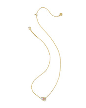 Load image into Gallery viewer, Kendra Scott Tatum Gold Short Pendant Necklace in White Crystal Mix