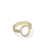 Load image into Gallery viewer, Kendra Scott Daphne Gold Pave Cocktail Ring in White Crystal