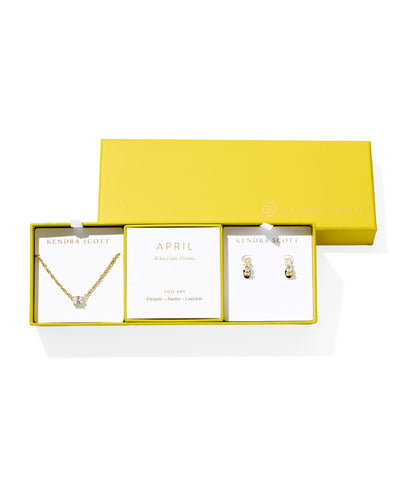 Kendra Scott Cailin Birthstone Gift Set in White Crystal
