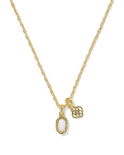Load image into Gallery viewer, Kendra Scott Mini Elisa and Dira Gold Necklace in Bright White Lab Grown Opal