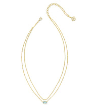 Load image into Gallery viewer, Kendra Scott Emilie Gold Multi Strand Necklace in Light Blue Illusion