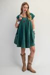 Effortless Corduroy Dress - Teal Green