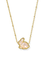 Kendra Scott Bunny Gold Short Pendant Necklace in Taupe Mother-of-Pearl