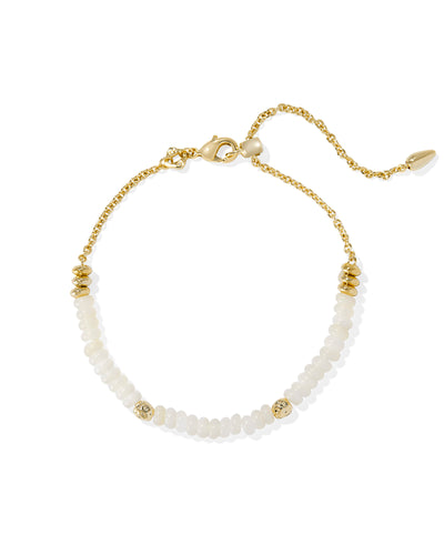 Kendra Scott Deliah Gold Delicate Chain Bracelet in Ivory Mother of Pearl