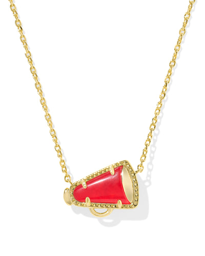Kendra Scott Cheer Gold Short Pendant Necklace in Red Illusion