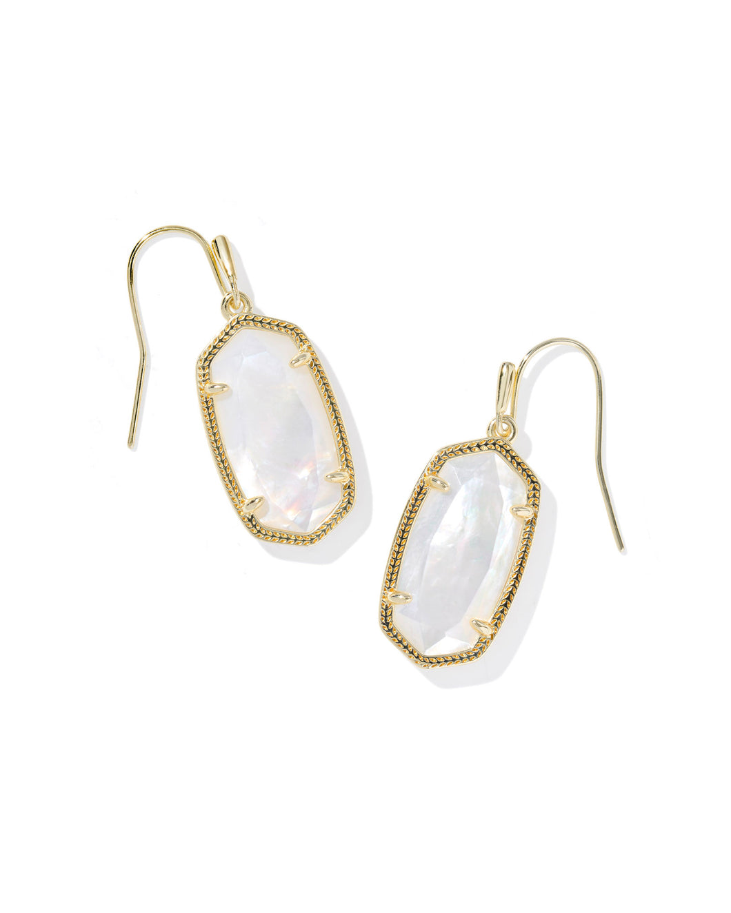 Kendra Scott Dani Gold Drop Earrings in Ivory Mother of Pearl