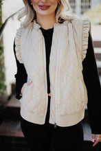 Load image into Gallery viewer, Quilted Ruffle Vests - Beige