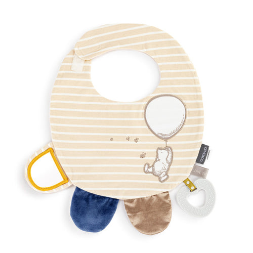 Demdaco Activity Bib - Tan and Blue