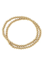 Load image into Gallery viewer, Canvas Walker Ball Bead Stretch Bracelet Stack in Gold