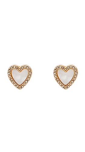 Dazzle Gold Heart Stud Earrings