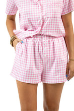 Load image into Gallery viewer, Light Pink Plaid Loungewear Set
