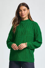 Load image into Gallery viewer, Mrs. Clause Cable Knit Sweater - Green *Regular &amp; Curvy*