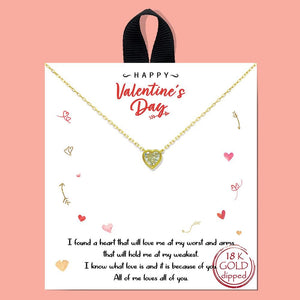 Mini Sparkle Heart Necklace & Card
