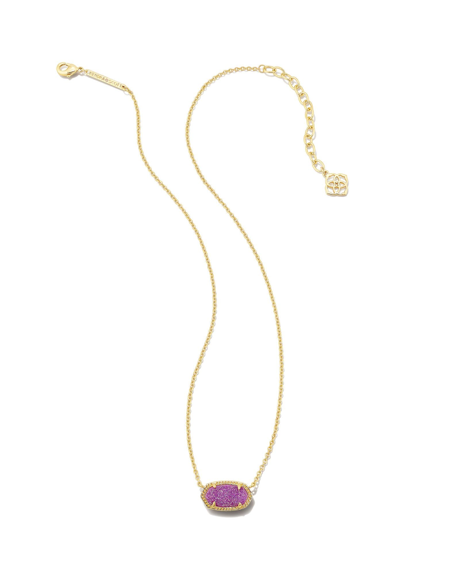 Kendra Scott Macramé Dee Short Pendant Necklace in Purple Mica | REEDS  Jewelers