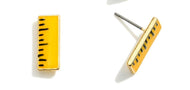 Yellow Ruler Stud Earrings