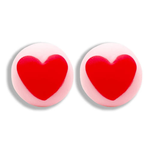 Love Button Clay Earrings