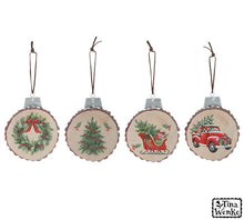 Load image into Gallery viewer, Wooden Christmas Disc Ornament