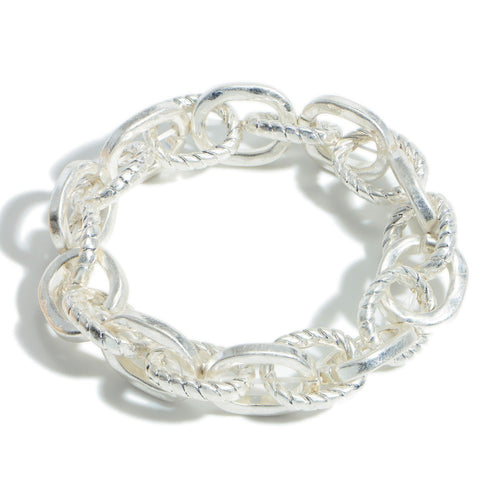 Stretch Chain Link Bracelet - Silver