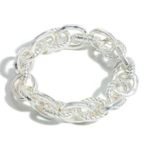 Stretch Chain Link Bracelet - Silver