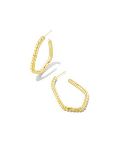 Kendra Scott Lonnie Beaded Hoop Earrings in Gold