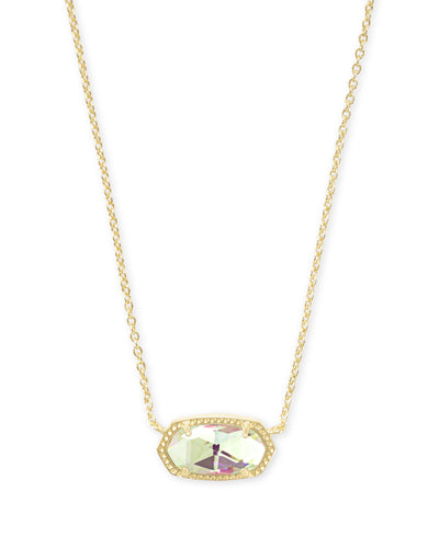 Kendra Scott Elisa Gold Short Pendant Necklace in Dichroic Glass