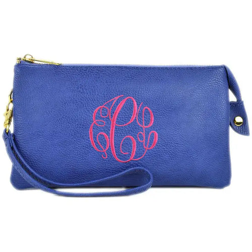 3 Compartment Crossbody/Wristlet- Royal Blue