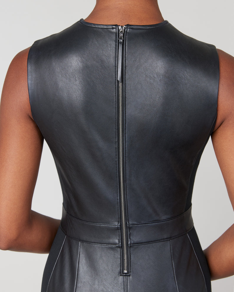 Spanx Dresses | Spanx Leather-Like Combo Sheath Dress | Color: Black | Size: L | Connoreaston's Closet Spanx Dresses | Spanx Leather-Like Combo Sheath Dress | Color: Black | Size: L | Connoreaston's Closet