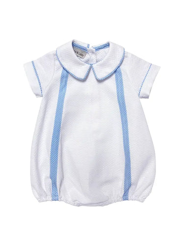 Baby Boy White & Blue Stripe Romper
